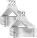 Casafield - 40 White Wooden Suit Hangers - Premium Lotus Wood by Casafield