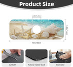 Summer Beach Starfish Sea Shell Blue Sky Sun Kitchen Sink Splash Guard Faucet - Image 2