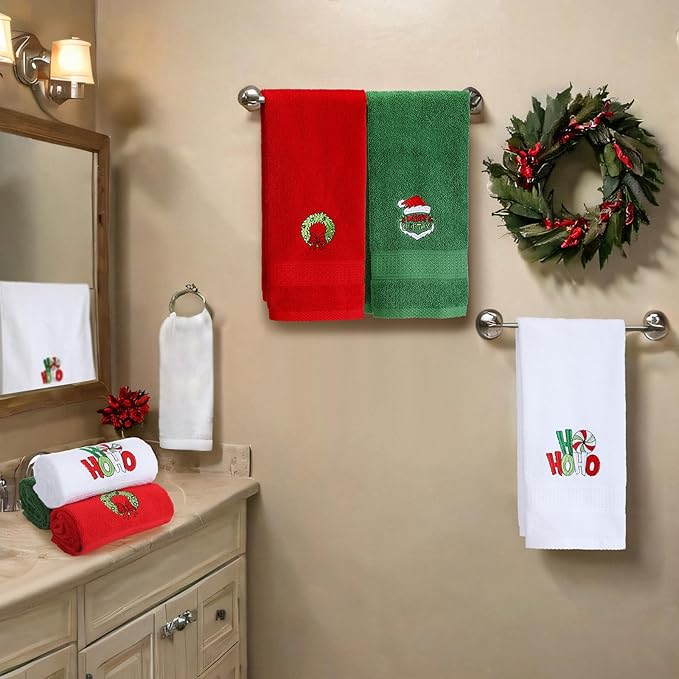 3 Pcs Merry Christmas Hand Towels - Image 2