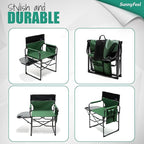 SUNNYFEEL Camping Directors Chair, Heavy Duty,Oversized Portable Folding Chair with Side Table, Pocket for Beach, Fishing,Trip,Picnic,Lawn,Concert Outdoor Foldable Camp Chairs - Image 8