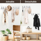 Coat Rack Wall Mount, 16.5 Inches Wood Coat Hooks Wall Mount, Wall Coat Rack - Image 5