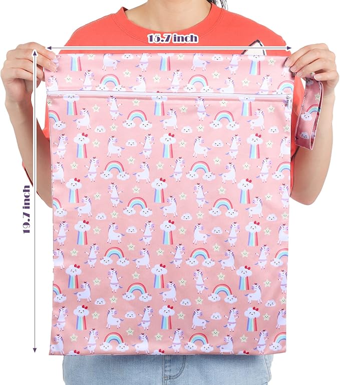 Shappy 2 Pcs Large Travel Laundry Bag Washable Waterproof Wet Dry Large Dirty - Image 2