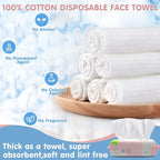 Disposable Face Towel Dry Wipes, 100% Cotton Facial Tissue, Lint Free Facial - Image 2
