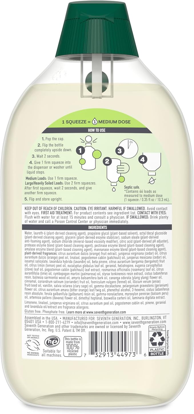 Seventh Generation Laundry Detergent Ultra Concentrated Clean Scent oz 2 Pack - Image 2