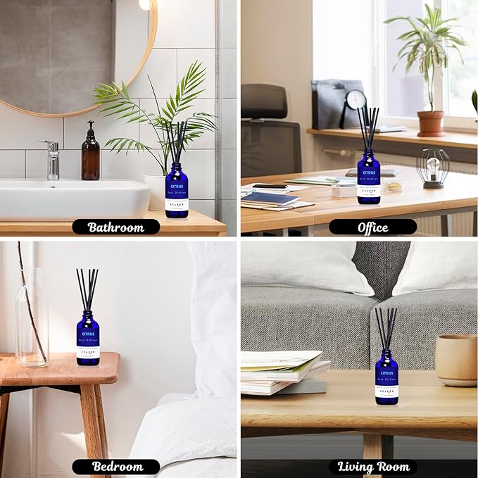 Citrus Scented Reed Diffuser, Lime & Lemon Oil Reed Diffuser, Real Citrus! - Image 6