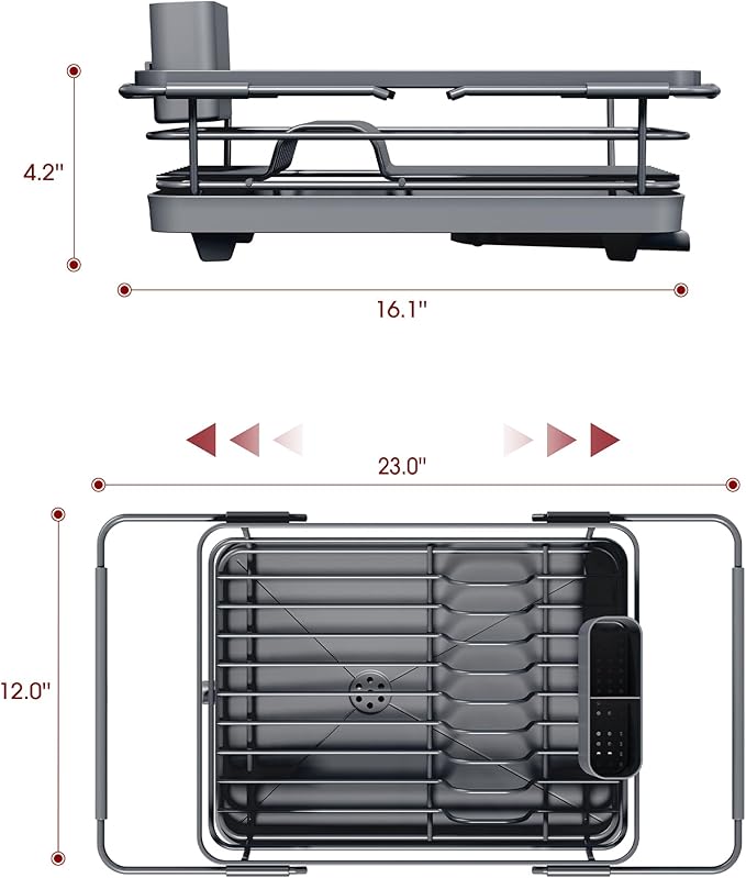 Extendable Dish Drying Rack Over Sink - Image 3