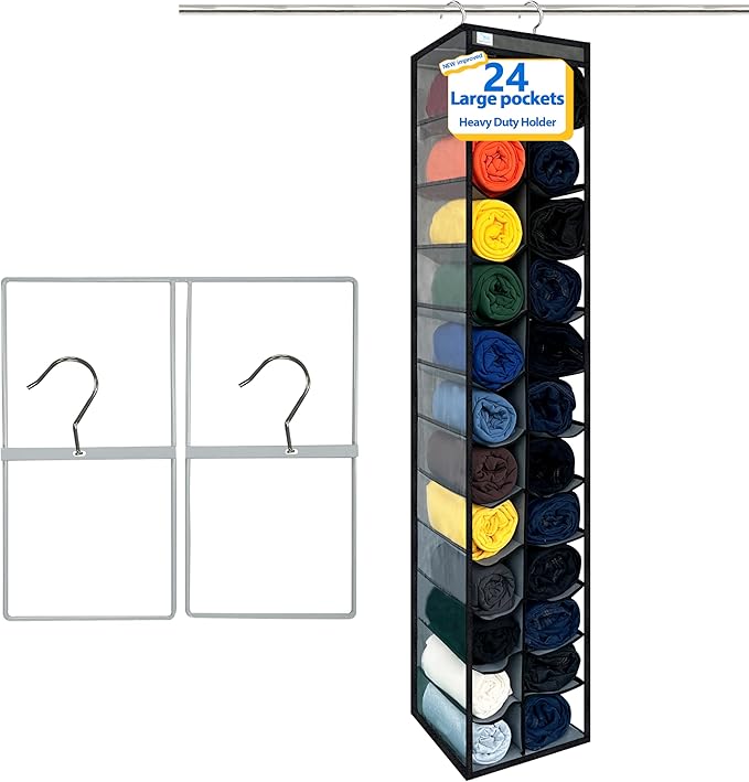 Closet Organization, 24 Section, Hanging Closet Organizer, Space Saving by Zebricolo