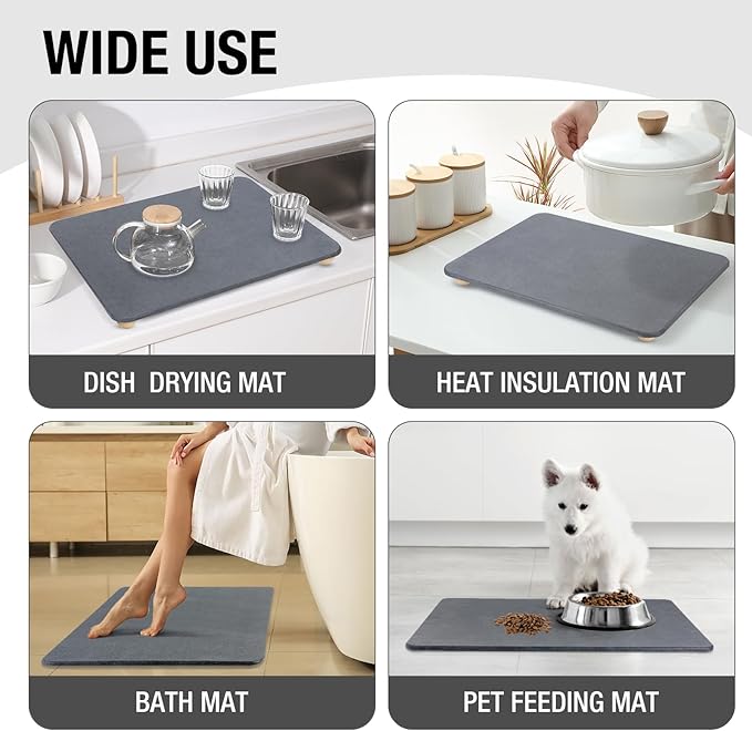 Large Stone Dish Drying Mat for Kitchen Counter, Heat Resistant - Image 5