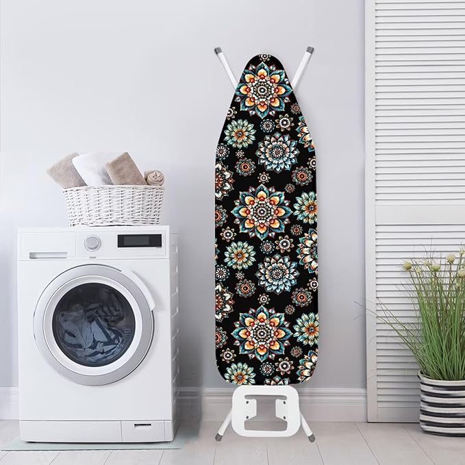 Boho Floral Ironing Board Cover and Pad 15x54 Inch, Vintage Ironing Board Cover - Image 3