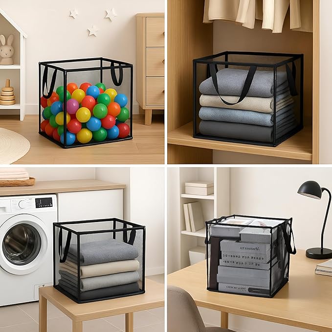6 Pack Popup Laundry Hamper Collapsible Mesh Laundry Baskets - Image 7