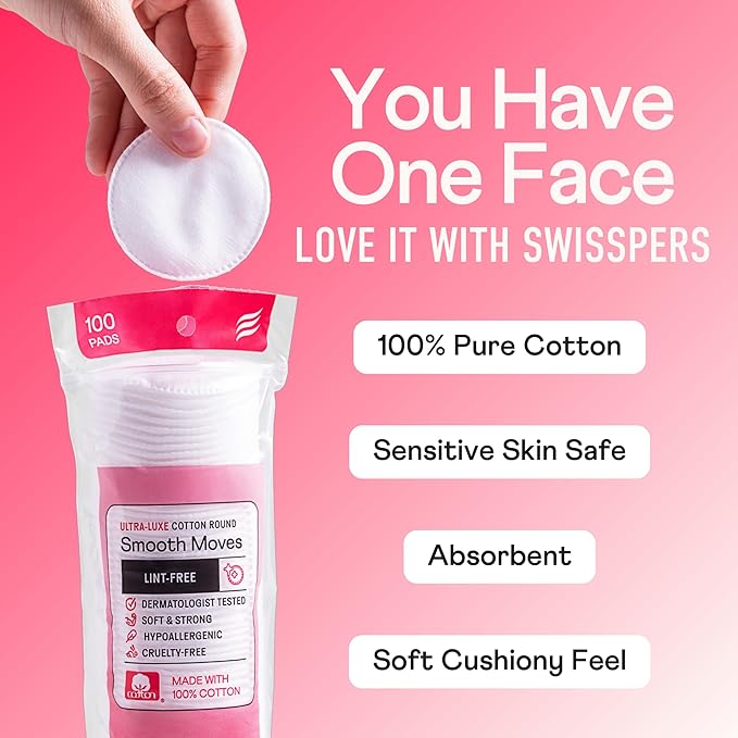 Swisspers Smooth Moves Ultra-Luxe Premium Cotton Rounds - Image 3