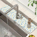 White Flower Sink Faucet Absorbing Mat Cute Chamomile Super Absorbent Fast by Unknown