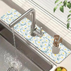 White Flower Sink Faucet Absorbing Mat Cute Chamomile Super Absorbent Fast by Unknown