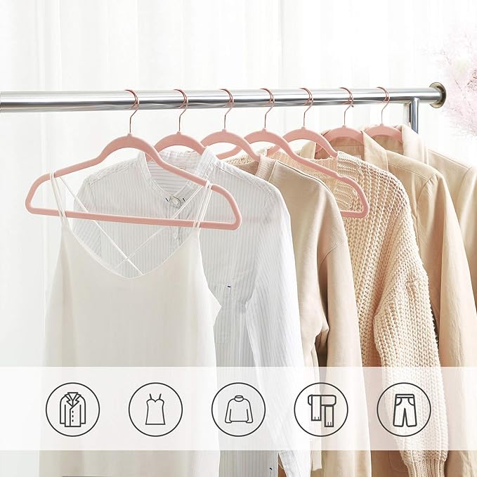SONGMICS Slim Velvet Hangers, Non-Slip Clothes Hangers - Image 3