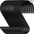 12 Pack 4-1/2 Inch S Hooks, Large Vinyl Coated Closet Hooks Non Slip Heavy Duty by HiGift