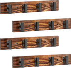4 Pack Coat Rack Wall Mount, Rustic Coat Hooks Wall Mounted - Image 2