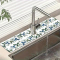 Watercolor Garland Flower Kitchen Sink Splash Guard Faucet Mat Clover Leaves by Unknown