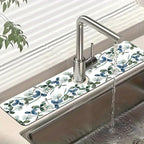 Watercolor Garland Flower Kitchen Sink Splash Guard Faucet Mat Clover Leaves by Unknown