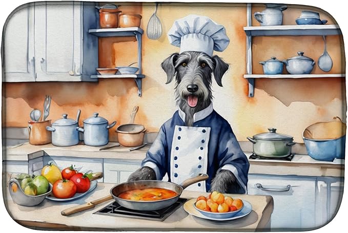 Caroline's Treasures DAC6322DDM Scottish Deerhound The Chef Dish Drying Mat by CarolinesTreasures