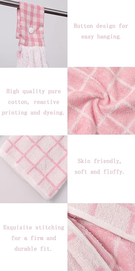 2 Pcs Kitchen Cotton Classical Striped Towel/Absorbent Towel/Hanging Towel/Hand - Image 3
