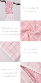 2 Pcs Kitchen Cotton Classical Striped Towel Absorbent Towel Hanging Towels - Image 3