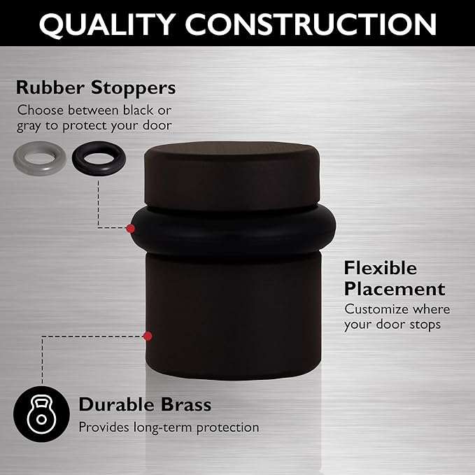Design House Modern Cylindrical Door Stop, Design House Oil Rubbed Bronze Floor - Image 3