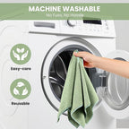 Microfiber Cleaning Cloth, 12 Pack Green Cleaning Rags - Image 7