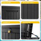 Deck Box - 280 Gallon Large Outdoor Storage box,Waterproof Patio Furniture and Storage Deck - Lockable and UV Resistant, Perfect for Pool and Outdoor Use, Weatherproof Resin, Lockable (Black) - Image 4