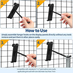 20Pcs Gridwall Hooks, Metal Grid Panel Hanging Peg Hooks, Grid Wall Accessory - Image 6