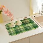 St. Patrick's Day Dish Drying Mat 18 x 24 Inch Green Buffalo Plaid Drying Mat - Image 5