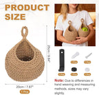 uxcell Hanging Fruit Baskets for Kitchen, Hand-Woven Wall Hanging Storage Jute - Image 2