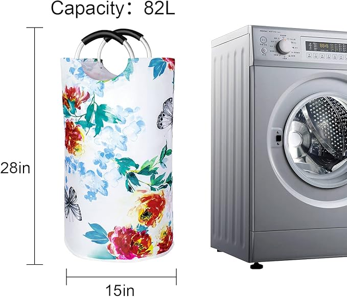Dalykate Large Laundry Basket 82L Collapsible Oxford Fabric Laundry Hamper - Image 2