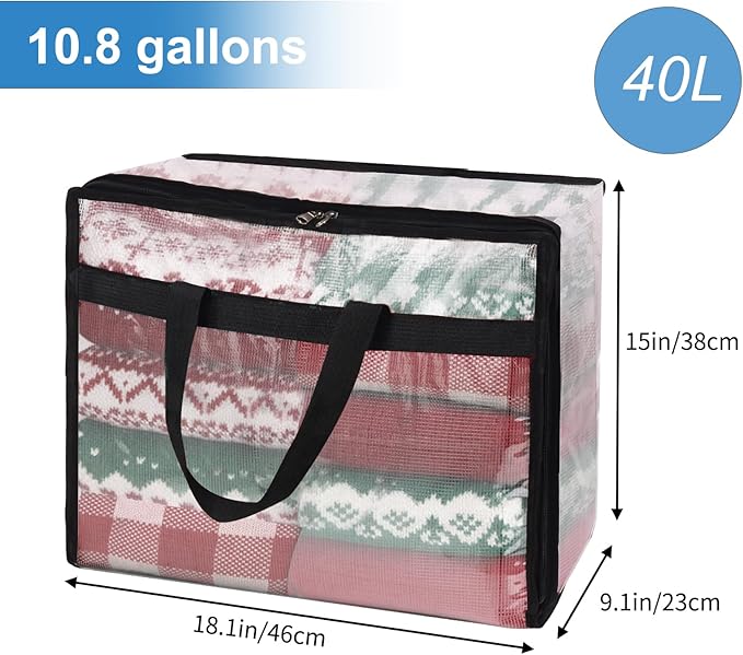 Fixwal 4 Pack 40L Blanket Storage Bags - Image 2