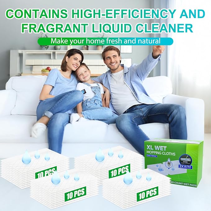40 Count XL Wet Mopping Cloths for Swiffer Sweeper XL Mop - Image 7