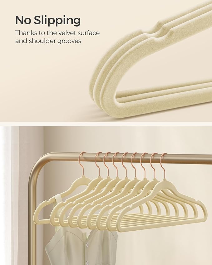 SONGMICS Slim Velvet Hangers, Non-Slip Clothes Hangers - Image 3