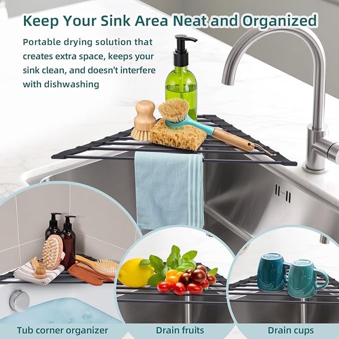 Corner Sink Caddy, Ohuhu Sponge Holder - Image 3
