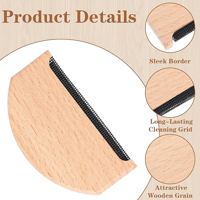 3 Pcs Cashmere Comb, Sweater Combs to Remove Pilling, Portable Wooden Pilling - Image 3