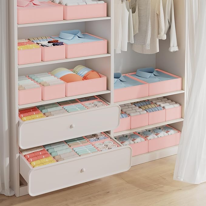 DIMJ Drawer Organizer Clothes Storage- 18 Pack Baby Dresser Organizer - Image 4