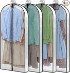 50" Clear Garment Bags for Hanging Clothes W/ 4" Gussetes, 4 Packs Suit Bags by Perber