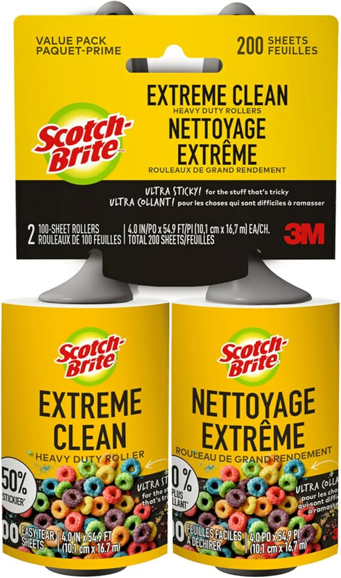 Scotch-Brite Extreme Clean Lint Roller, 50% Stickier*, Heavy Duty by Scotch-Brite