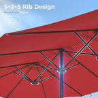 SUPERJARE 13FT Outdoor Umbrella for Patio, Double sided Pool Umbrellas with Fade Resistant Canopy, Large Table Umbrella for Deck, Market, Backyard - Burgundy - Image 8