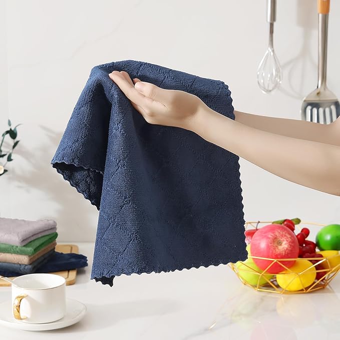 Homaxy Kitchen Towels and Dishcloths Set, 10 x 10 and 13 x 19 Inches, No Lint - Image 3