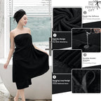Black Hand Towels Set 2 Pack-16“x31”, Ultra Soft Microfibers Bathroom Towel Set - Image 3