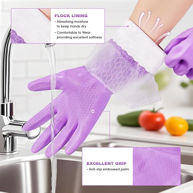 Elgood Reusable Long Dishwashing Cleaning Gloves - Image 2