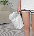 Small Metal Trash Can Wastebasket, Decorative Honeycomb Garbage Can Waste Basket - Image 7