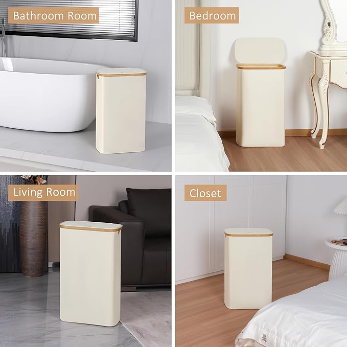 65L Slim Laundry Hamper, Narrow Laundry Basket - Image 7