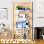 Over The Door Hooks Organizer, Coat Rack Over The Door Storage Hanger Towel Rack - Image 7