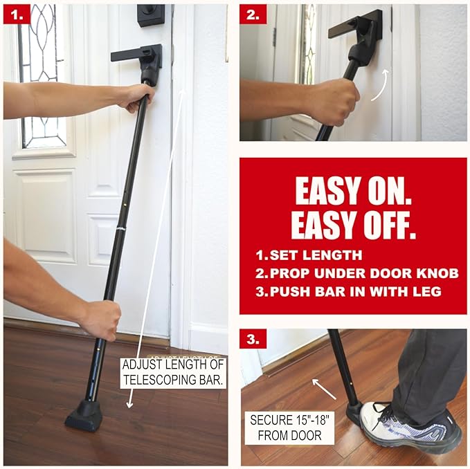 SECURITYMAN 2-in-1 Door Security Bar & Sliding Patio Door Security Bar via - Image 5