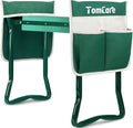 TomCare Upgraded Garden Kneeler Seat Widen Soft Kneeling Pad Garden Stools Garden Bench with 2 Large Tool Pouches Outdoor Foldable Gardening Gifts for Women Men Gardeners, Green by TomCare