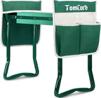 TomCare Upgraded Garden Kneeler Seat Widen Soft Kneeling Pad Garden Stools Garden Bench with 2 Large Tool Pouches Outdoor Foldable Gardening Gifts for Women Men Gardeners, Green by TomCare